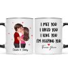 Doll Couple Kissing I Met You I Liked You I Love You Gift For Him For Her Personalized Mug