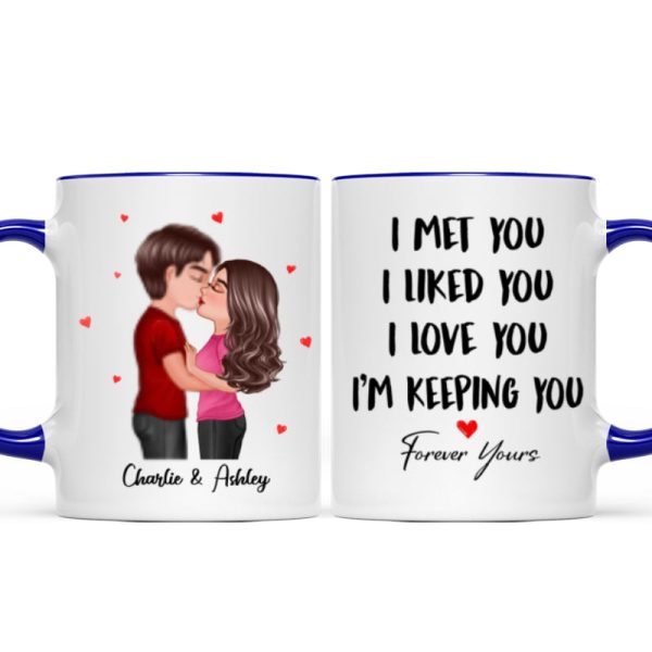 Doll Couple Kissing I Met You I Liked You I Love You Gift For Him For Her Personalized Mug