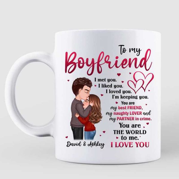 Doll Couple Kissing To My Boyfriend Girlfriend Husband Wife Personalized Mug