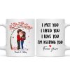 Doll Couple Kissing Under Red Tree Gift For Him For Her Personalized Mug