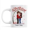 Doll Couple Kissing Under Red Tree Gift For Him For Her Personalized Mug