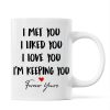 Doll Couple Kissing Under Red Tree Gift For Him For Her Personalized Mug