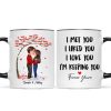 Doll Couple Kissing Under Red Tree Gift For Him For Her Personalized Mug