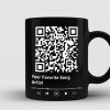 Doll Couple Kissing Under Star Night QR Code Calendar Personalized Black Mug