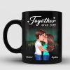 Doll Couple Kissing Under Star Night QR Code Calendar Personalized Black Mug