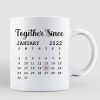 Doll Couple Sitting Anniversary Date Calendar Personalized Mug - Gift For Couple - Gift For Him - Gift For Her