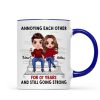 Doll Couple Sitting On Stair Personalized Mug