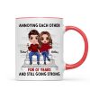 Doll Couple Sitting On Stair Personalized Mug
