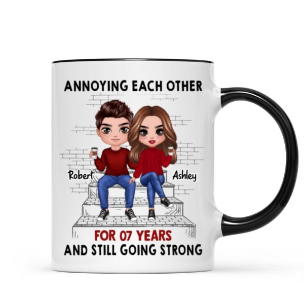 Doll Couple Sitting On Stair Personalized Mug