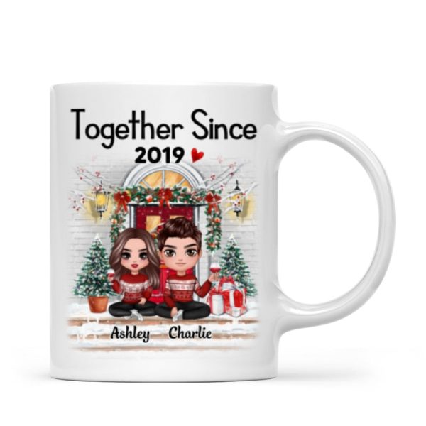 Doll Couple Together Since Front Porch Christmas Personalized Mug