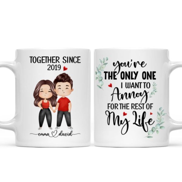 Doll Couple Watercolor Together Since Personalized Mug