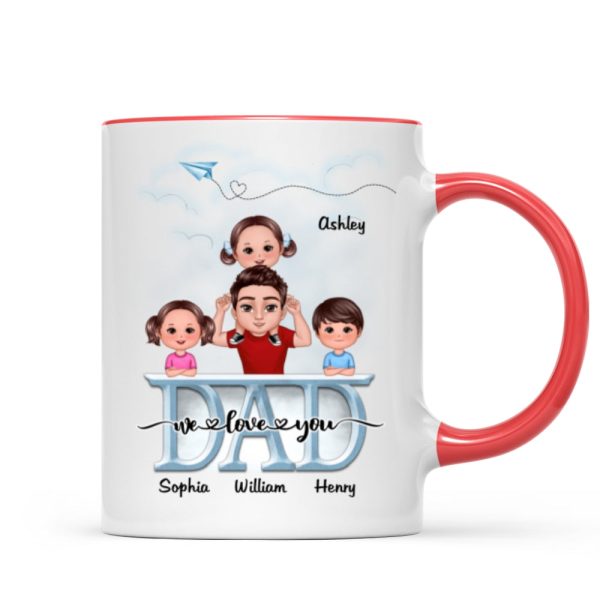 Doll Dad And Kid Piggyback Dad I Love You Personalized Mug