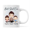 Doll Dad And Kids Sitting Watercolor Style Best Dad Ever Father's Day Gift For Dad Personalized Mug
