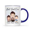 Doll Dad And Kids Sitting Watercolor Style Best Dad Ever Father's Day Gift For Dad Personalized Mug
