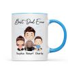 Doll Dad And Kids Sitting Watercolor Style Best Dad Ever Father's Day Gift For Dad Personalized Mug