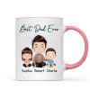 Doll Dad And Kids Sitting Watercolor Style Best Dad Ever Father's Day Gift For Dad Personalized Mug