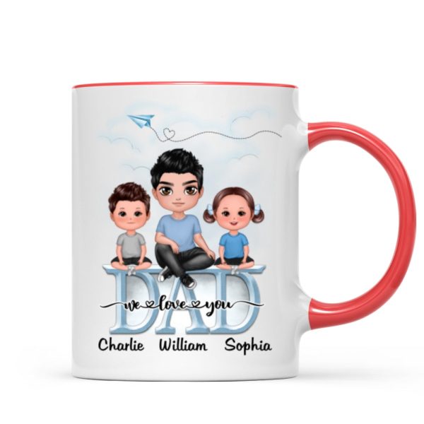 Doll Dad Grandpa And Kids On Text Personalized Mug
