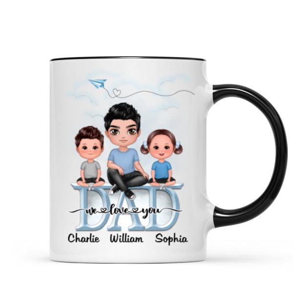 Doll Dad Grandpa And Kids On Text Personalized Mug