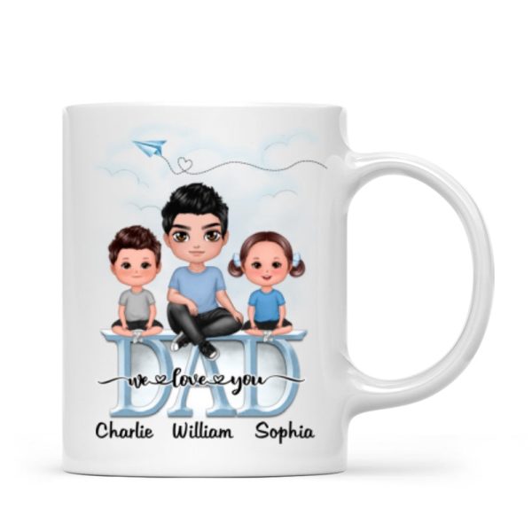 Doll Dad Grandpa And Kids On Text Personalized Mug