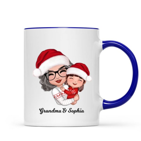 Doll Grandma Mom Hugging Kid Christmas Gift For Granddaughter Grandson Personalized Mug