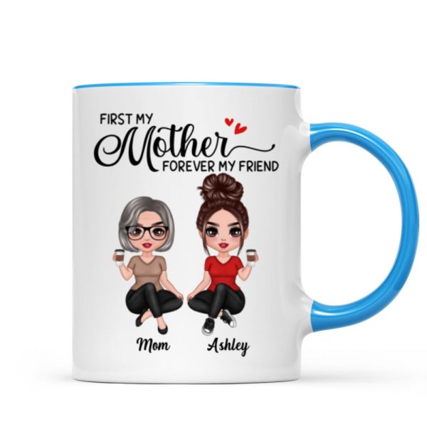Doll Mom And Daughters Sitting Gift For Mom Daughters Personalized Mug
