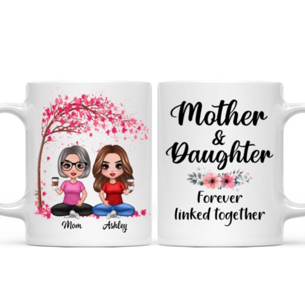Doll Mom And Daughters Sitting Under Tree Personalized Mug