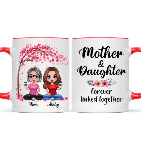 Doll Mom And Daughters Sitting Under Tree Personalized Mug