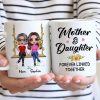 Doll Mom Daughter Sitting On Swing Holding Sunflower Personalized Mug