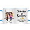 Doll Mom Daughter Sitting On Swing Holding Sunflower Personalized Mug