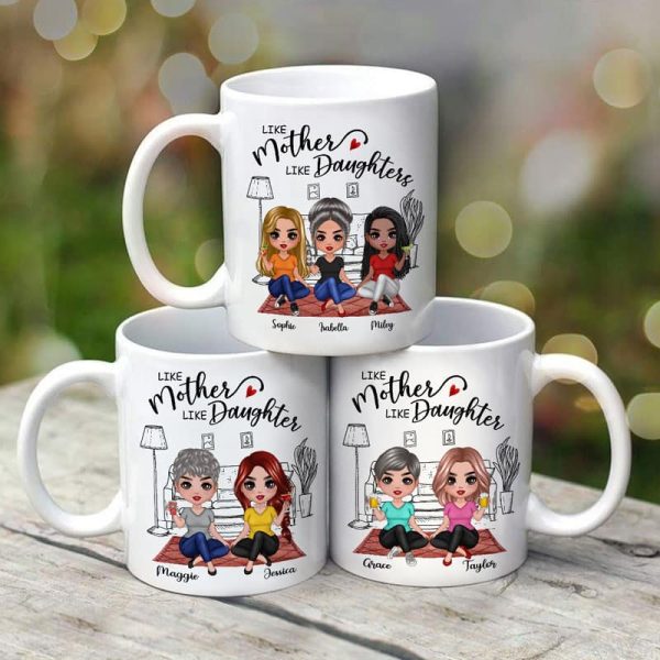 Doll Mother & Daughters Doll Women Sitting In House Personalized Mug