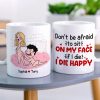 Don't Be Afraid To Sit On My Face Personalized Funny Coffee Mug Gift For Couple