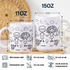 Doodle Stick Figure Couple With Dog Cat - Personalized White Edge-to-Edge Mug