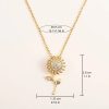 Double Layer Rotating Sunflower Stainless Steel Necklace