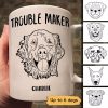 Double Trouble Dog Head Outline Personalized Mug