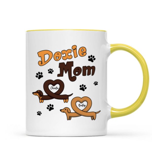 Doxie Mom Cute Heart Dachshunds Personalized Mug