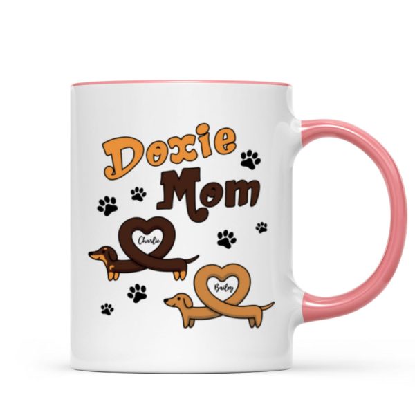 Doxie Mom Cute Heart Dachshunds Personalized Mug