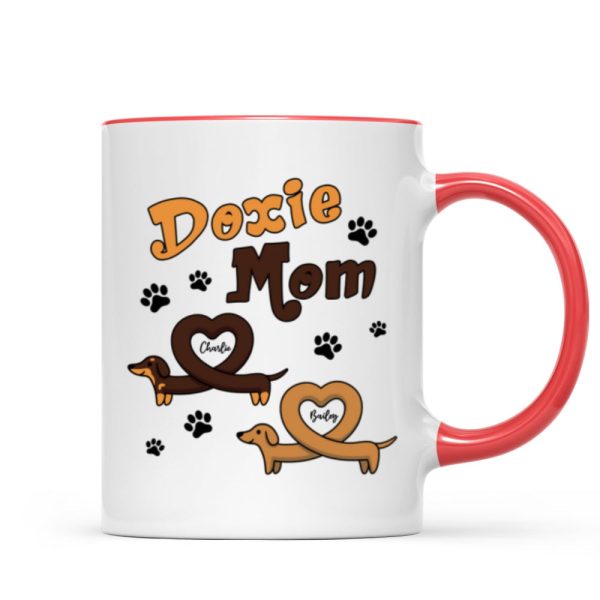 Doxie Mom Cute Heart Dachshunds Personalized Mug