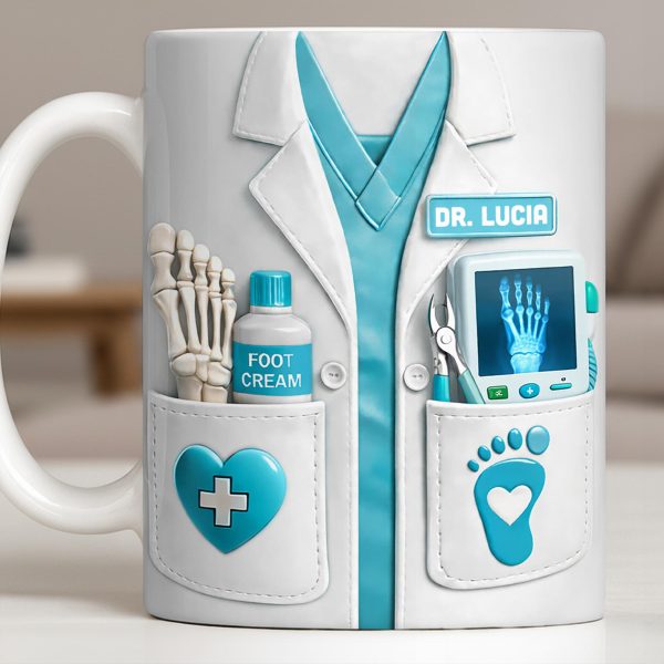 Dr. Lucia Foot Cream Doctor's Coat Mug - Personalized Custom Coffee Mug - DOC102_MG