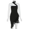 Draped Frill Tube Mini Dress