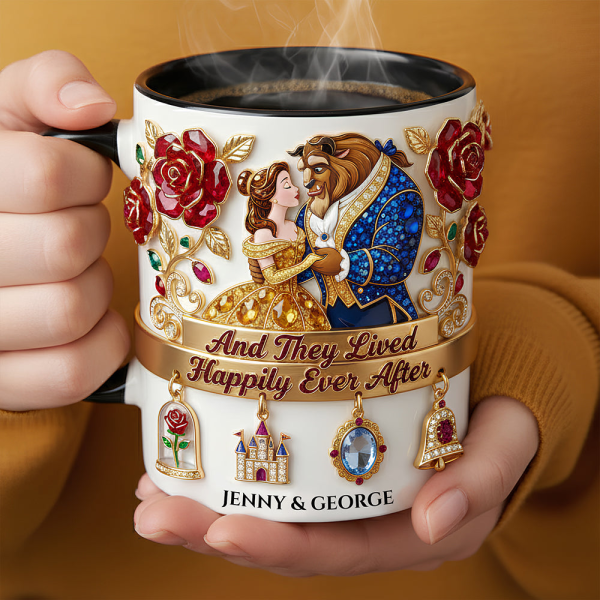 DSNY And They Lived Happily Ever After - Personalized Accent Mug - Gift For Couples, Movie Fans NL122