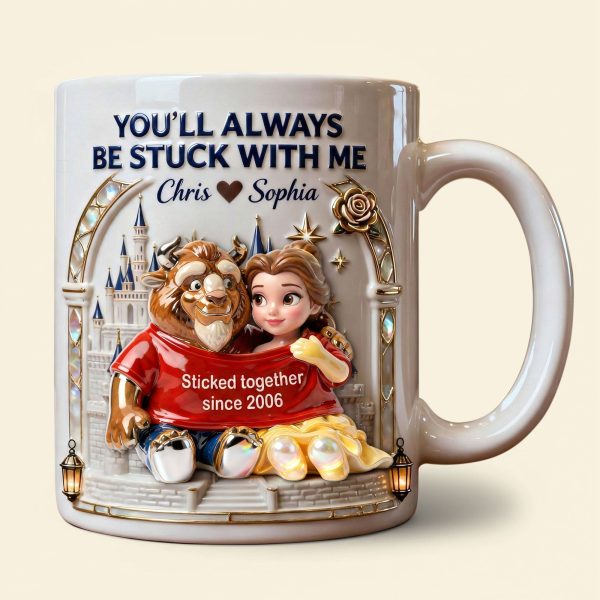 DSNY Fairytale You're Always Be Stuck With Me - Personalized White Edge-to-Edge Mug - Gift For Couple, Fan Movies, Anniversary HH01
