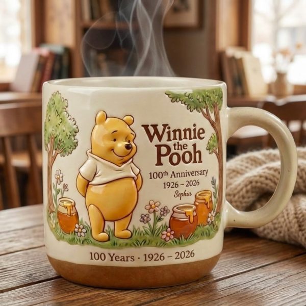 DSNY Honey Bear Celebrate Our 100th Anniversary - Personalized Pottery Mug - Gift For Movie Fans NL122