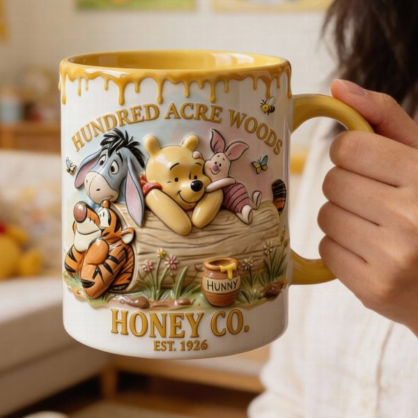 DSNY Honey Bear Happy 100 Years Of Woodland Friends - Personalized Accent Mug - Anniversary Gift For Movie Fans NL122