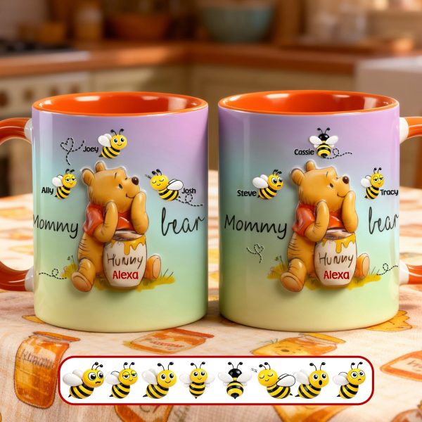 DSNY Honey Bear Love Mother - Personalized Accent Mug - Gift For Mom, Grandma NL122