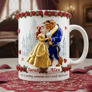 DSNY Love Is Putting Someone Else's Needs Before Yours - Personalized White Edge-to-Edge Mug - Gift For Couple, Fan Movies HH01