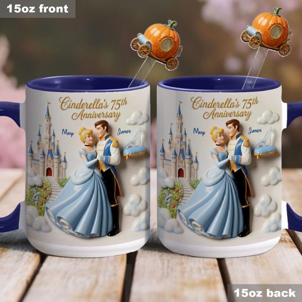 DSNY Princess Celebrate 75th Anniversary - Personalized Accent Mug - Gift For Couples, Movie Fans NL122