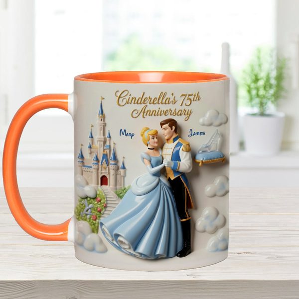 DSNY Princess Celebrate 75th Anniversary - Personalized Accent Mug - Gift For Couples, Movie Fans NL122