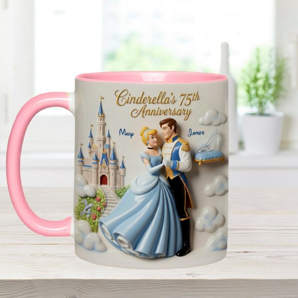 DSNY Princess Celebrate 75th Anniversary - Personalized Accent Mug - Gift For Couples, Movie Fans NL122