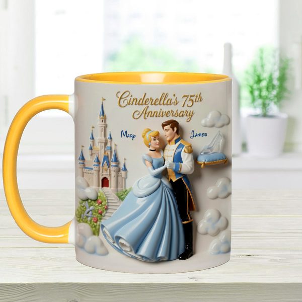 DSNY Princess Celebrate 75th Anniversary - Personalized Accent Mug - Gift For Couples, Movie Fans NL122