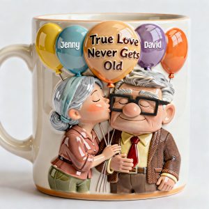 DSNY True Love Never Gets Old - Personalized White Edge-to-Edge Mug - Gift For Couple, Fan Movies HH01